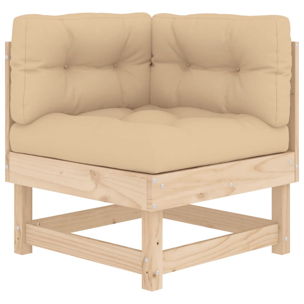 vidaXL 4-tlg. Garten-Lounge-Set mit Kissen Massivholz