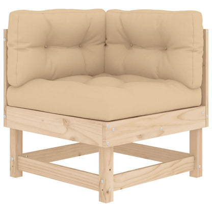 vidaXL 4-tlg. Garten-Lounge-Set mit Kissen Massivholz