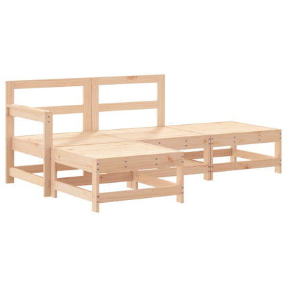 vidaXL Salon de jardin 4 pcs avec coussins Bois massif