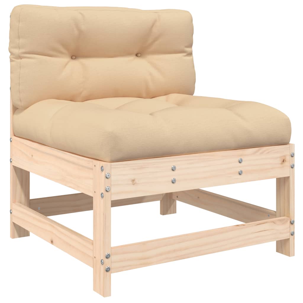 vidaXL Salon de jardin 4 pcs avec coussins Bois massif