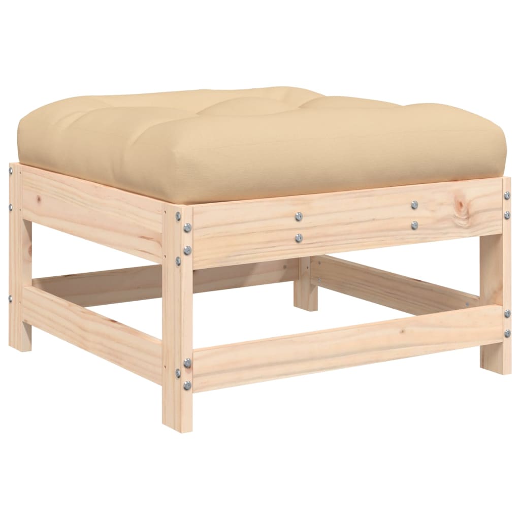vidaXL Salon de jardin 4 pcs avec coussins Bois massif