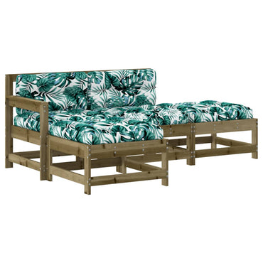 vidaXL 4-tlg. Garten-Lounge-Set mit Kissen Kiefernholz Imprägniert