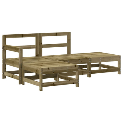 vidaXL Salon de jardin 4 pcs avec coussins, bois de pin imprégné