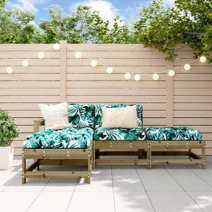 vidaXL Salon de jardin 4 pcs avec coussins, bois de pin imprégné