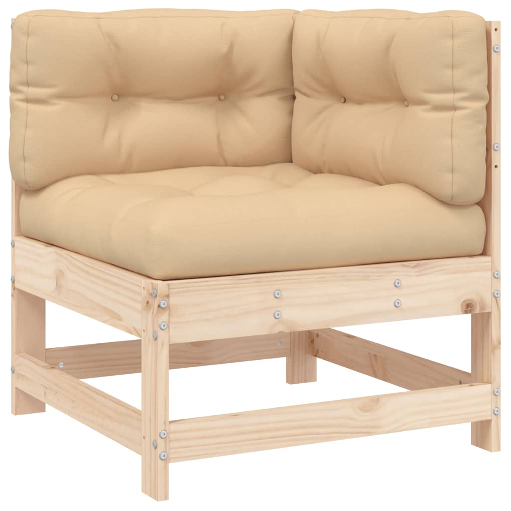 vidaXL 4-tlg. Garten-Lounge-Set mit Kissen Massivholz