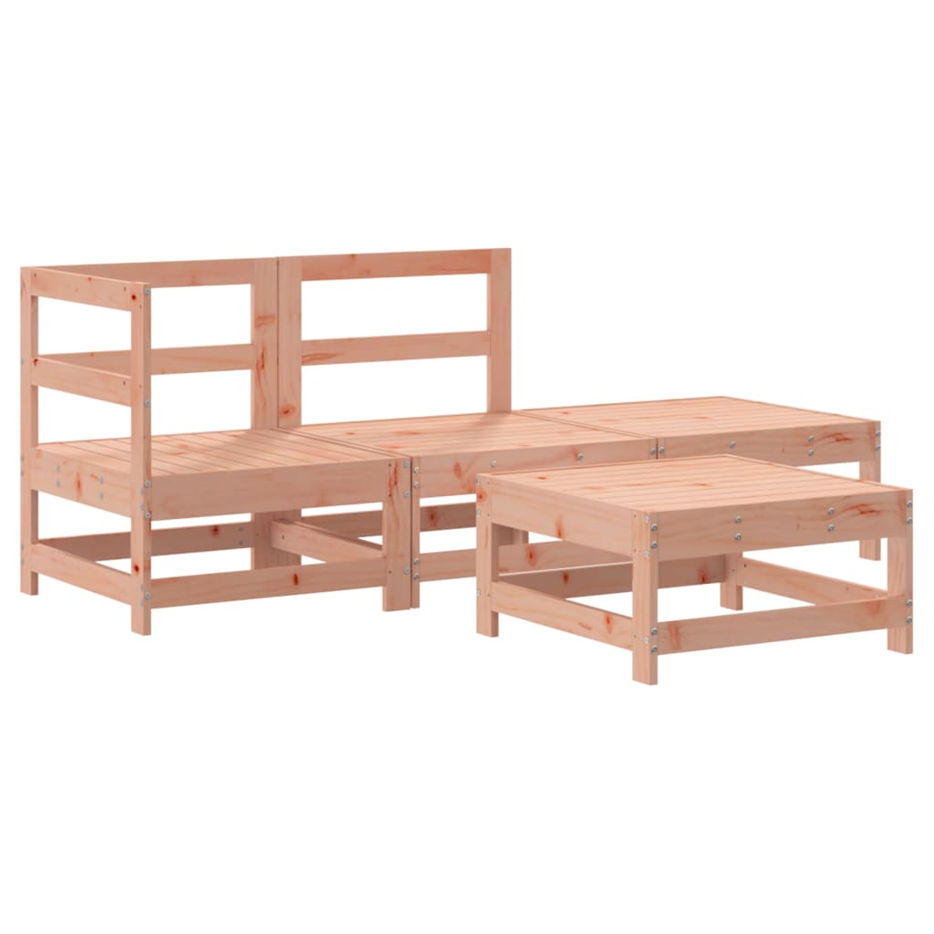 vidaXL Salon de jardin 4 pièces avec coussins, bois de Douglas massif