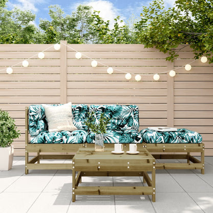 vidaXL 4-tlg. Garten-Lounge-Set mit Kissen Kiefernholz Imprägniert