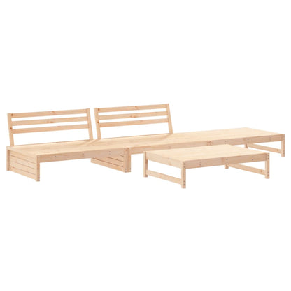 vidaXL Salon de jardin 4 pcs avec coussins Bois massif