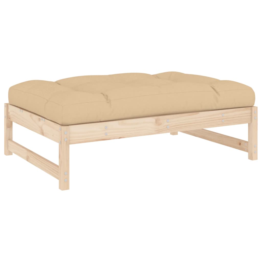 vidaXL Salon de jardin 4 pcs avec coussins Bois massif