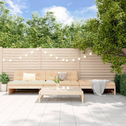 vidaXL Salon de jardin 4 pcs avec coussins Bois massif