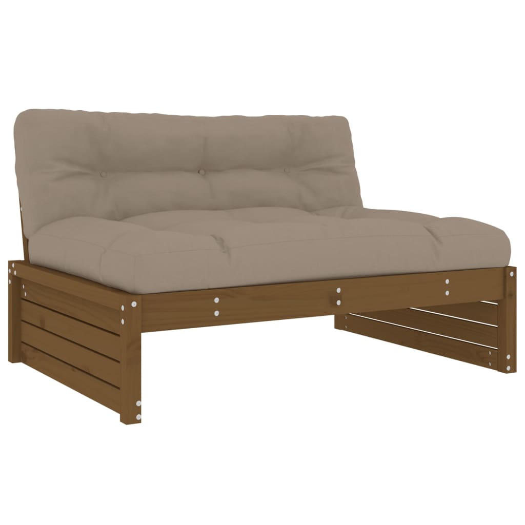 vidaXL 4-tlg. Garten-Lounge-Set mit Kissen Honigbraun Massivholz