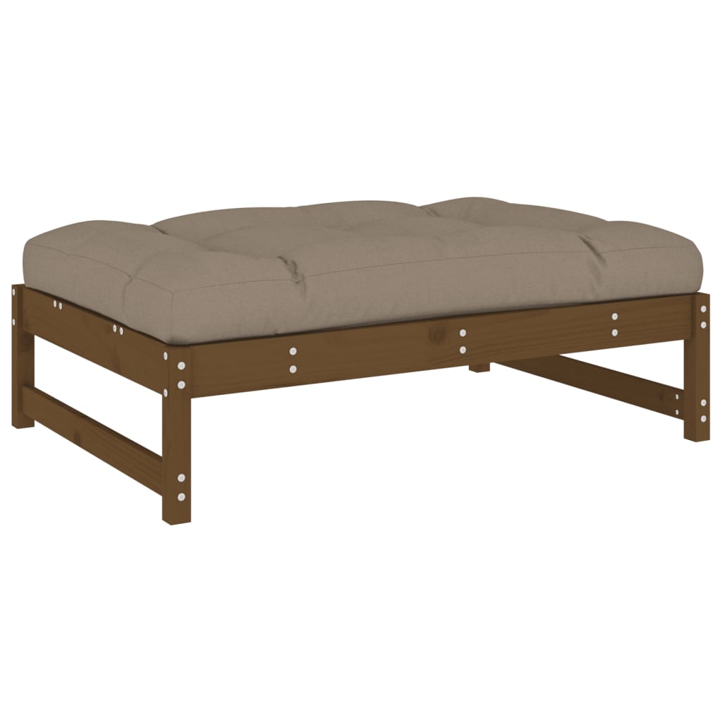 vidaXL 4-tlg. Garten-Lounge-Set mit Kissen Honigbraun Massivholz