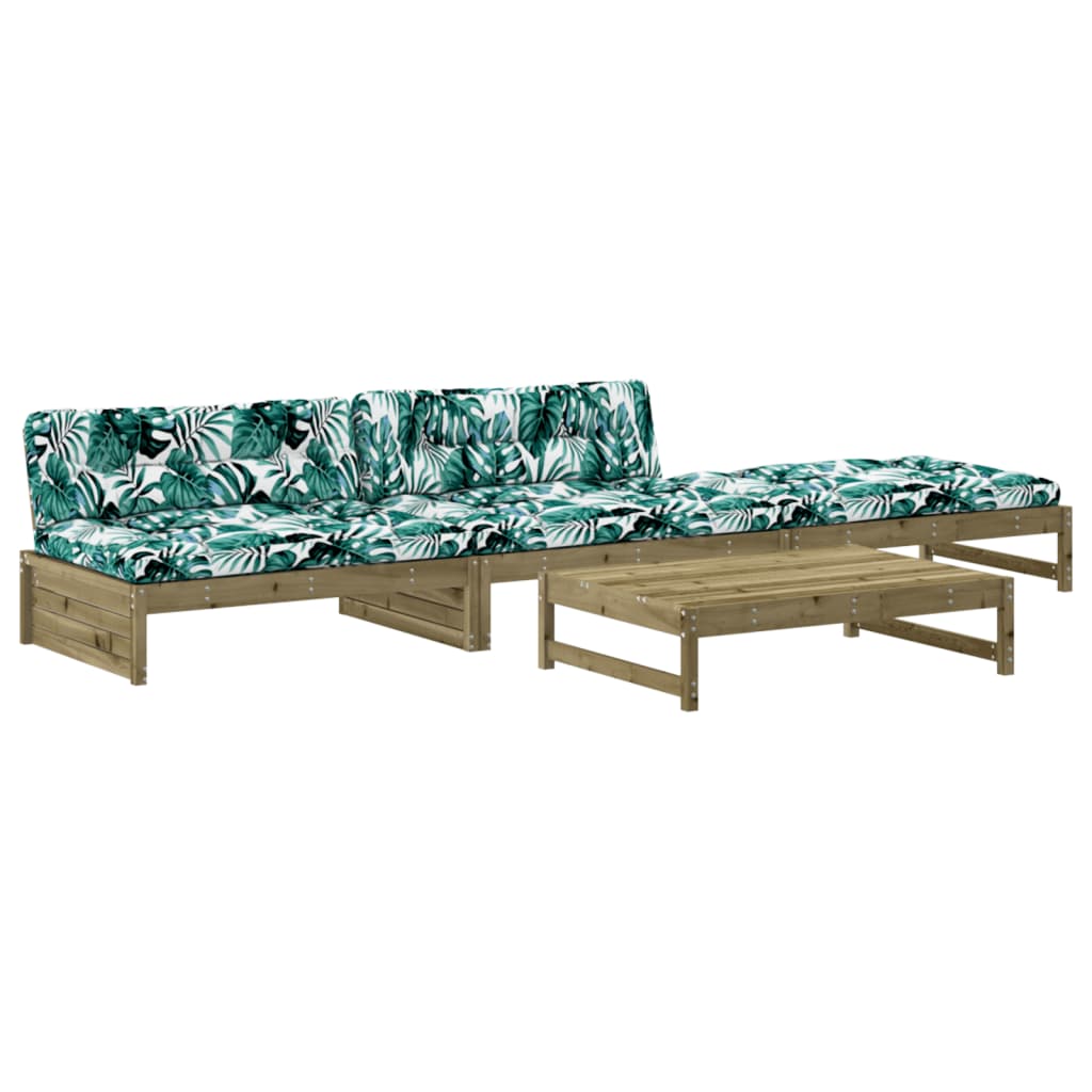 vidaXL 4-tlg. Garten-Lounge-Set mit Kissen Kiefernholz Imprägniert