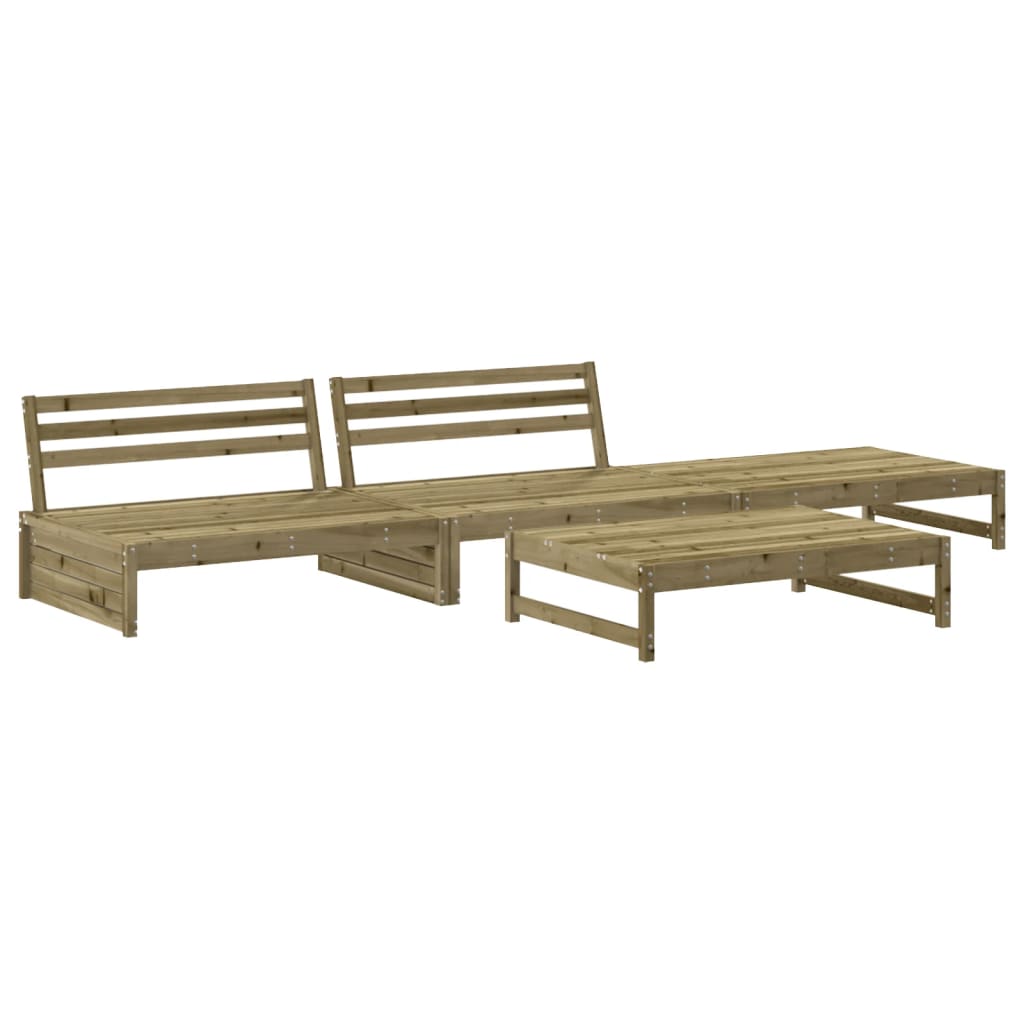vidaXL 4-tlg. Garten-Lounge-Set mit Kissen Kiefernholz Imprägniert