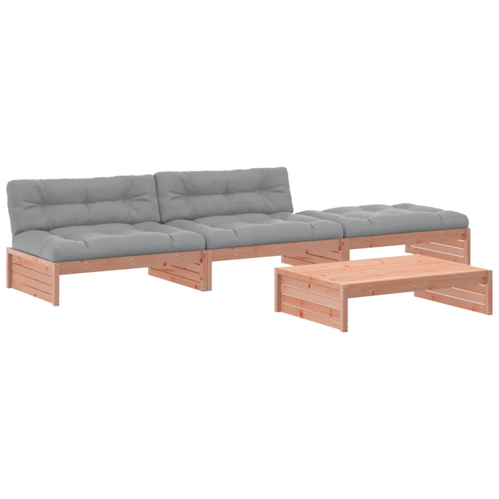 vidaXL Salon de jardin 4 pièces avec coussins, bois de Douglas massif