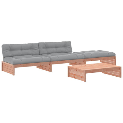 vidaXL Salon de jardin 4 pièces avec coussins, bois de Douglas massif