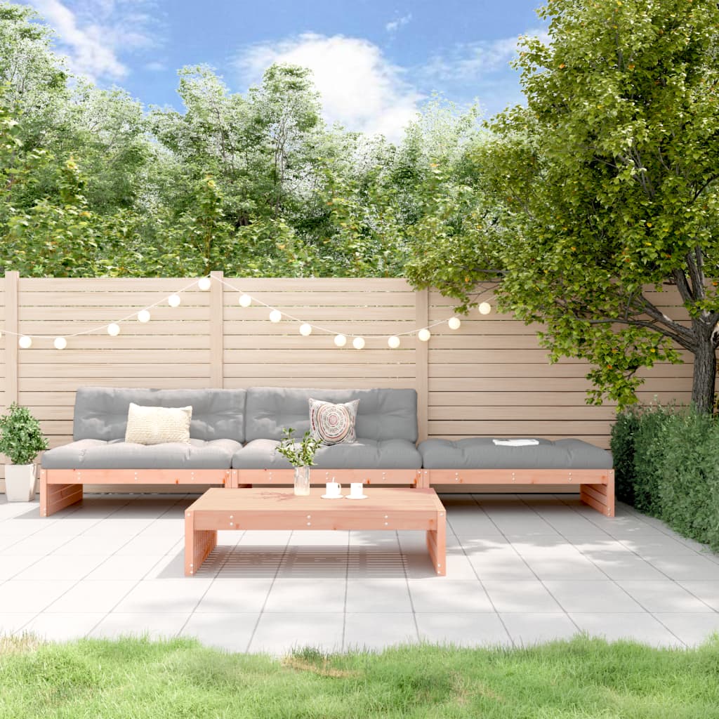 vidaXL Salon de jardin 4 pièces avec coussins, bois de Douglas massif