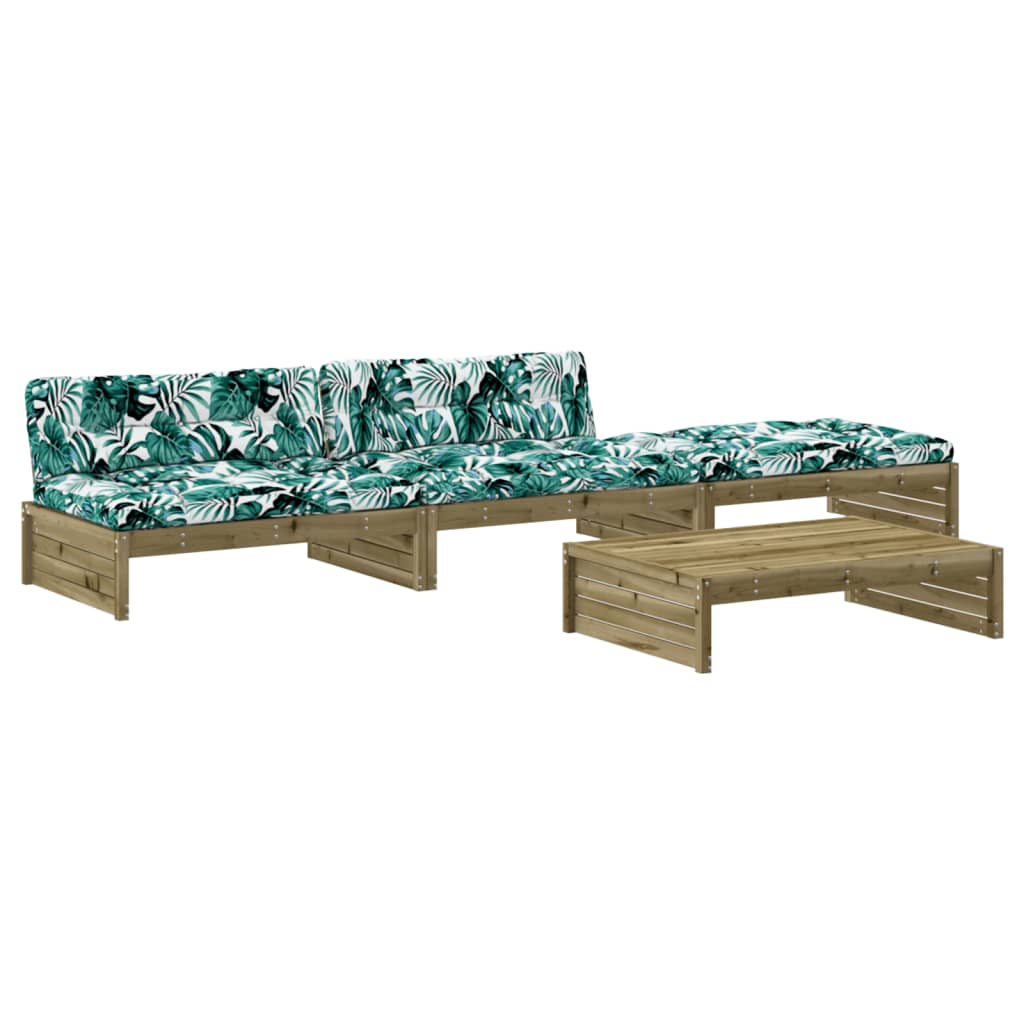 vidaXL 4-tlg. Garten-Lounge-Set mit Kissen Kiefernholz Imprägniert