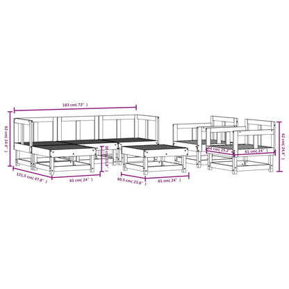 vidaXL 7-tlg. Garten-Lounge-Set Massivholz Douglasie