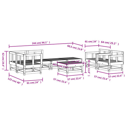 vidaXL 8-tlg. Garten-Lounge-Set Massivholz Douglasie