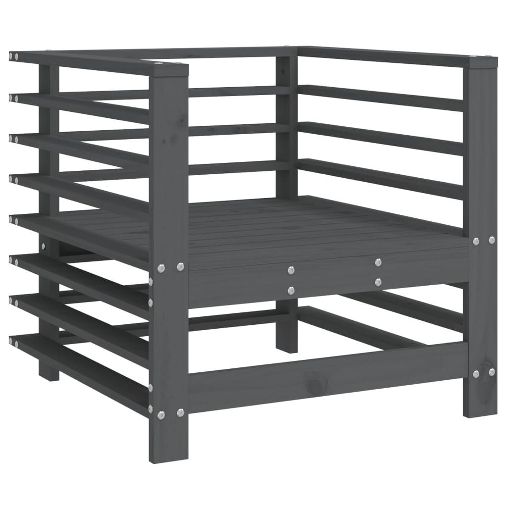 vidaXL 7-tlg. Garten-Lounge-Set Grau Massivholz Kiefer