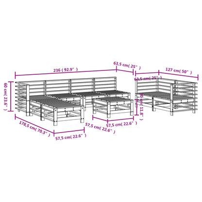 vidaXL 9-tlg. Garten-Lounge-Set Grau Massivholz Kiefer