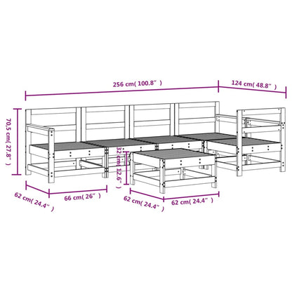 vidaXL 6-tlg. Garten-Lounge-Set Grau Massivholz Kiefer