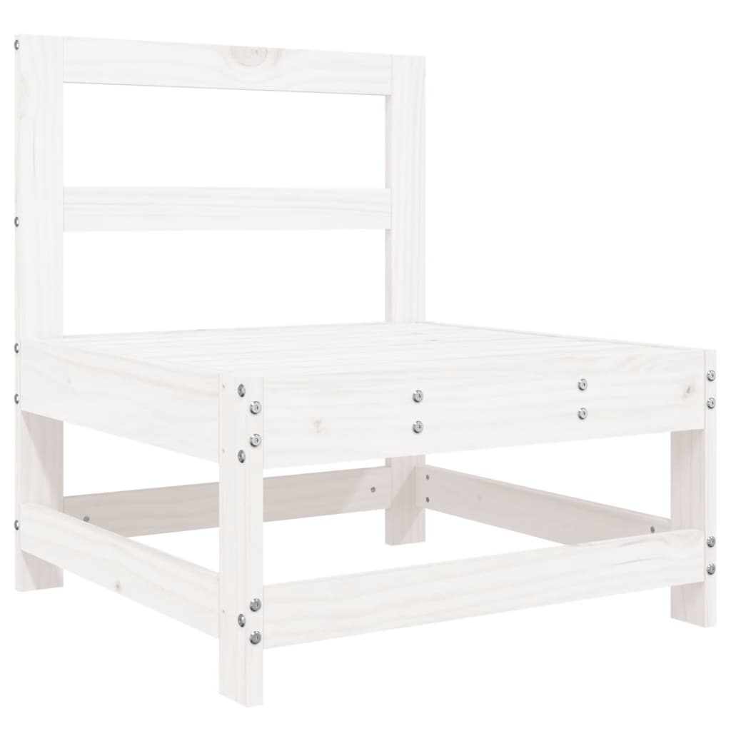 vidaXL Ensemble de mobilier de jardin 4 pcs Blanc Bois de pin massif