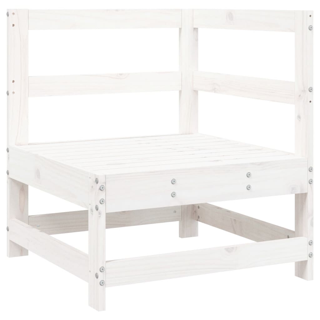 vidaXL Ensemble de mobilier de jardin 4 pcs Blanc Bois de pin massif