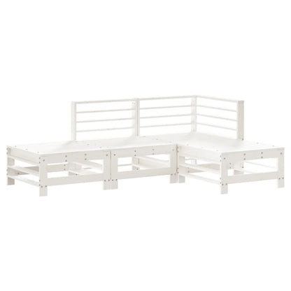 vidaXL Ensemble de mobilier de jardin 4 pcs Blanc Bois de pin massif