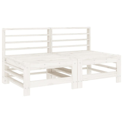 vidaXL Ensemble de mobilier de jardin 4 pcs Blanc Bois de pin massif