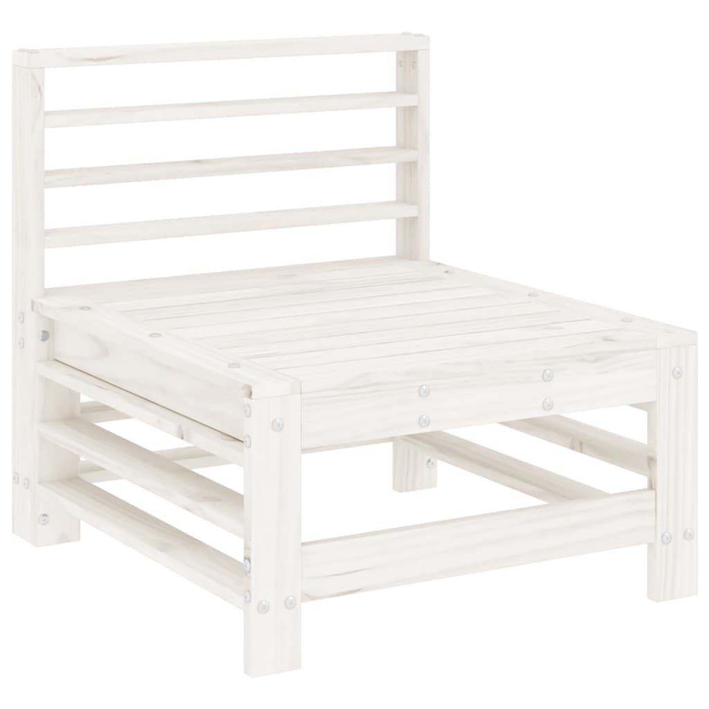 vidaXL Ensemble de mobilier de jardin 4 pcs Blanc Bois de pin massif