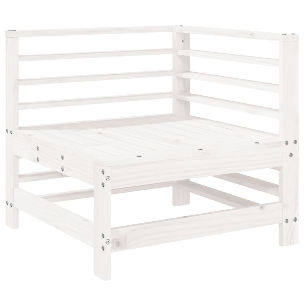 vidaXL Ensemble de mobilier de jardin 4 pcs Blanc Bois de pin massif