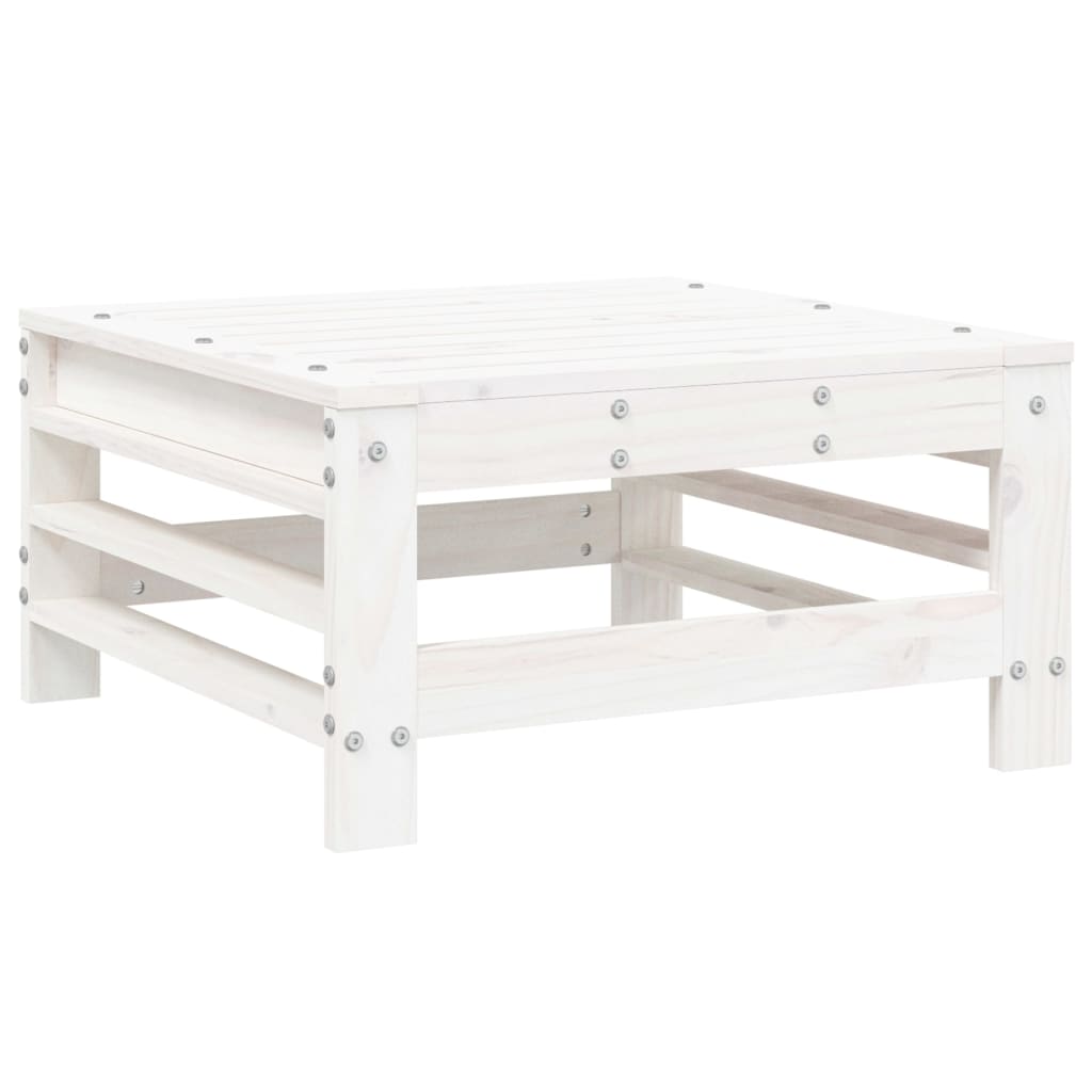 vidaXL Ensemble de mobilier de jardin 4 pcs Blanc Bois de pin massif