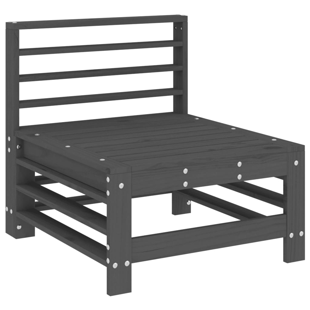 vidaXL 4-tlg. Garten-Lounge-Set Grau Massivholz Kiefer