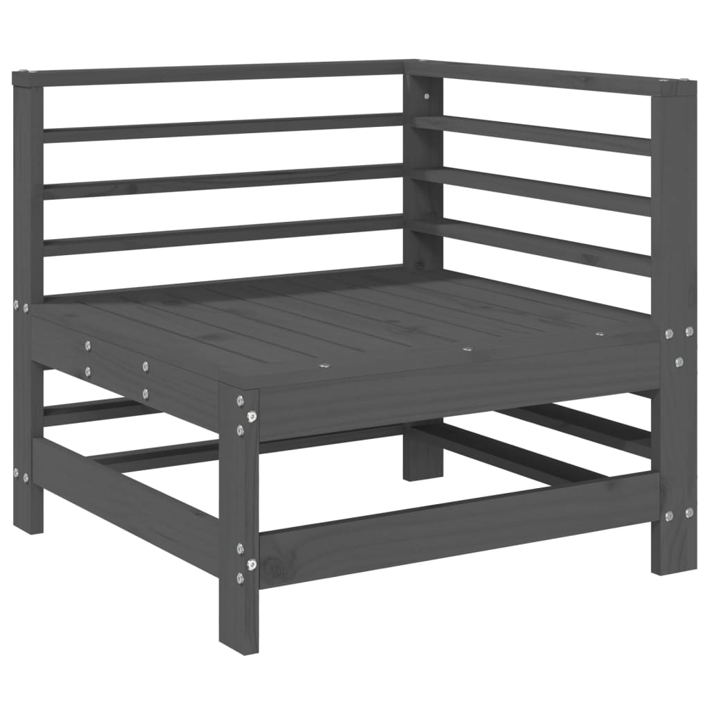 vidaXL 4-tlg. Garten-Lounge-Set Grau Massivholz Kiefer