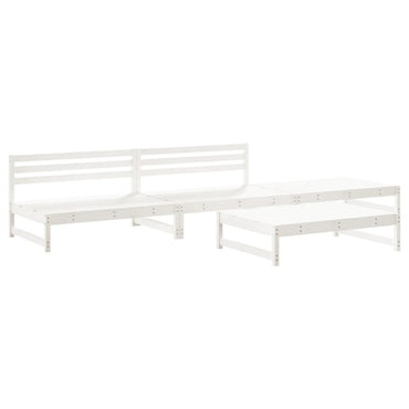 vidaXL Ensemble de mobilier de jardin 4 pcs Blanc Bois de pin massif