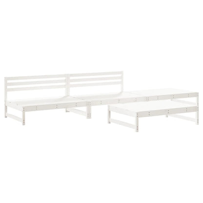 vidaXL 4-tlg. Garten-Lounge-Set Weiß Massivholz Kiefer