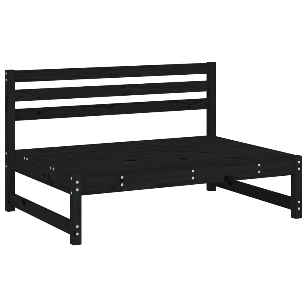 vidaXL Salon de jardin 4 pcs noir bois de pin massif