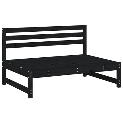vidaXL Salon de jardin 4 pcs noir bois de pin massif