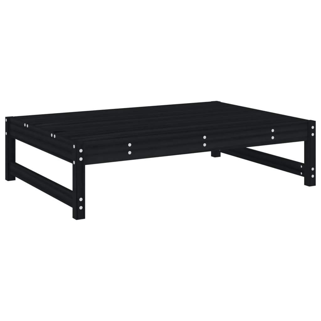vidaXL Salon de jardin 4 pcs noir bois de pin massif