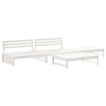 vidaXL Ensemble de mobilier de jardin 4 pcs Blanc Bois de pin massif