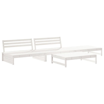 vidaXL Ensemble de mobilier de jardin 4 pcs Blanc Bois de pin massif