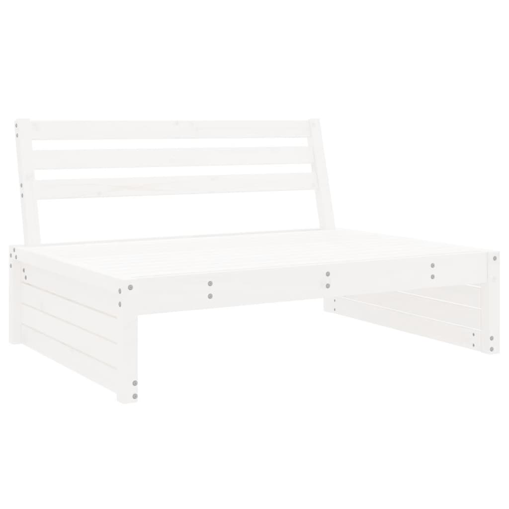 vidaXL Ensemble de mobilier de jardin 4 pcs Blanc Bois de pin massif