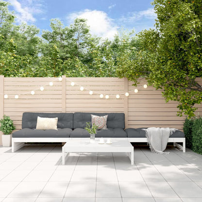 vidaXL Ensemble de mobilier de jardin 4 pcs Blanc Bois de pin massif