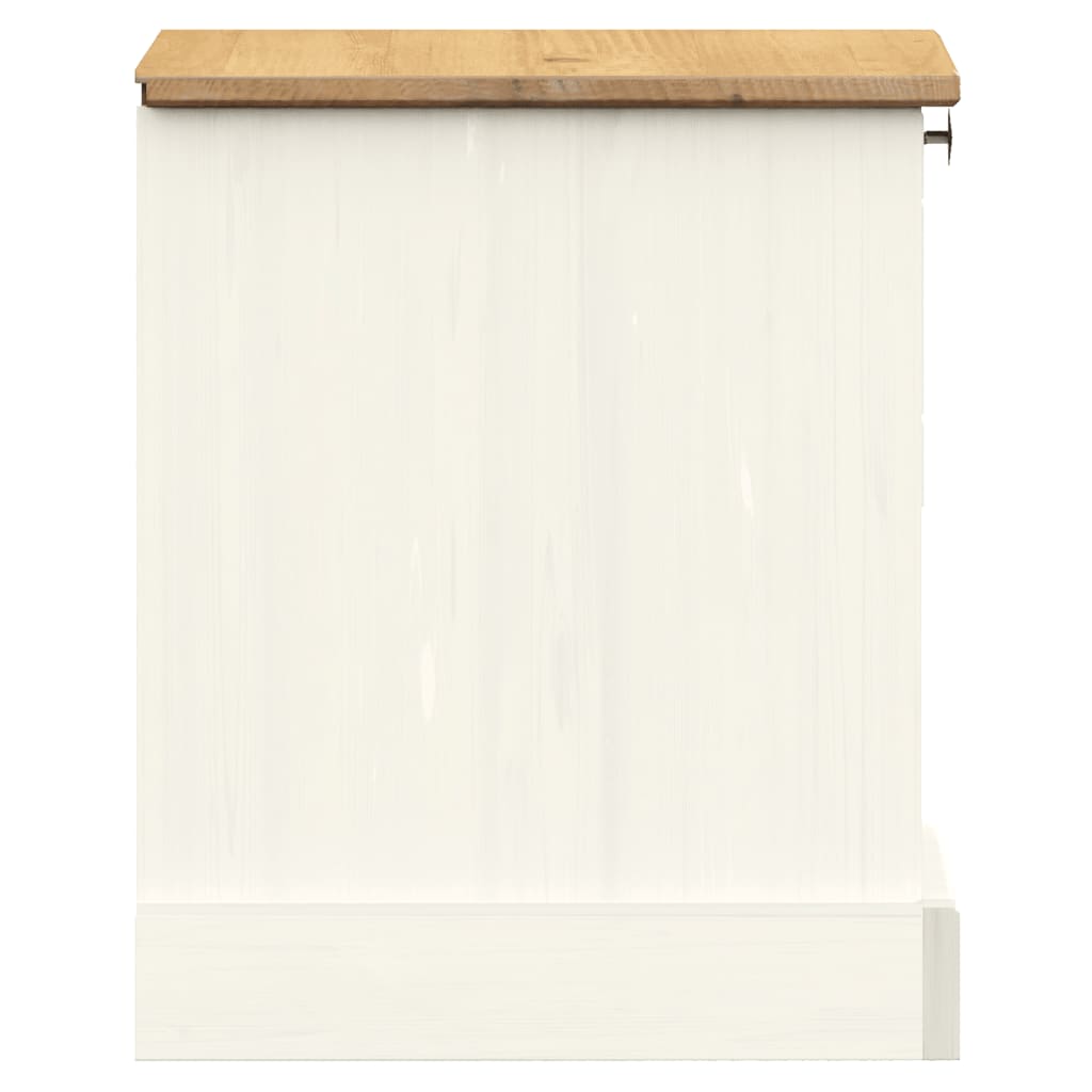 vidaXL Table de chevet VIGO blanche 42x35x42 cm en pin massif
