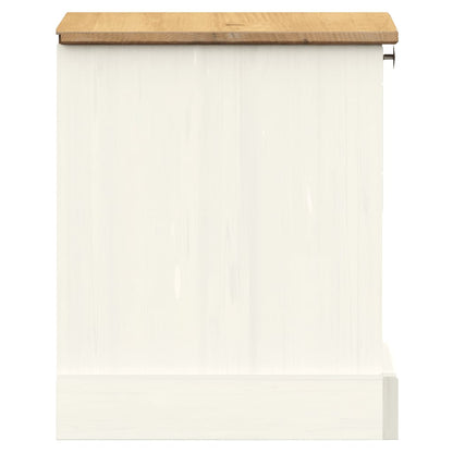 vidaXL Table de chevet VIGO blanche 42x35x42 cm en pin massif