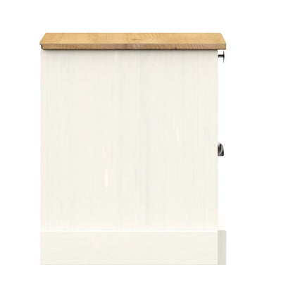 vidaXL Nachttisch VIGO Weiß 42x35x42 cm Massivholz Kiefer