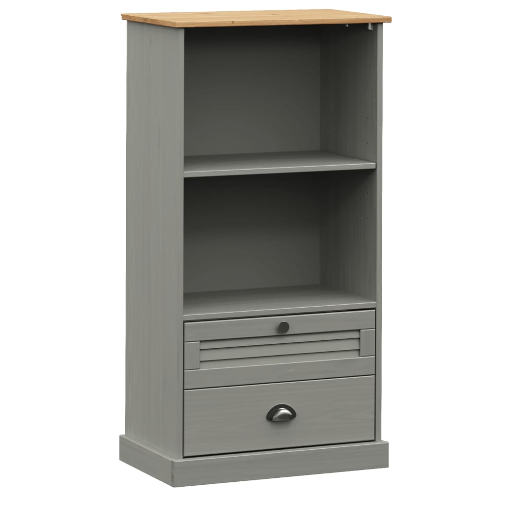 vidaXL Bücherregal VIGO Grau 60x35x114,5 cm Massivholz Kiefer