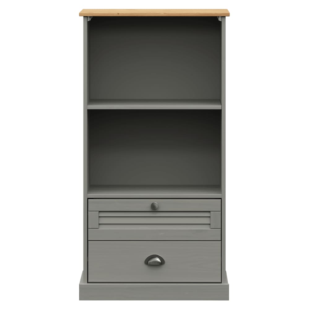 vidaXL Bücherregal VIGO Grau 60x35x114,5 cm Massivholz Kiefer